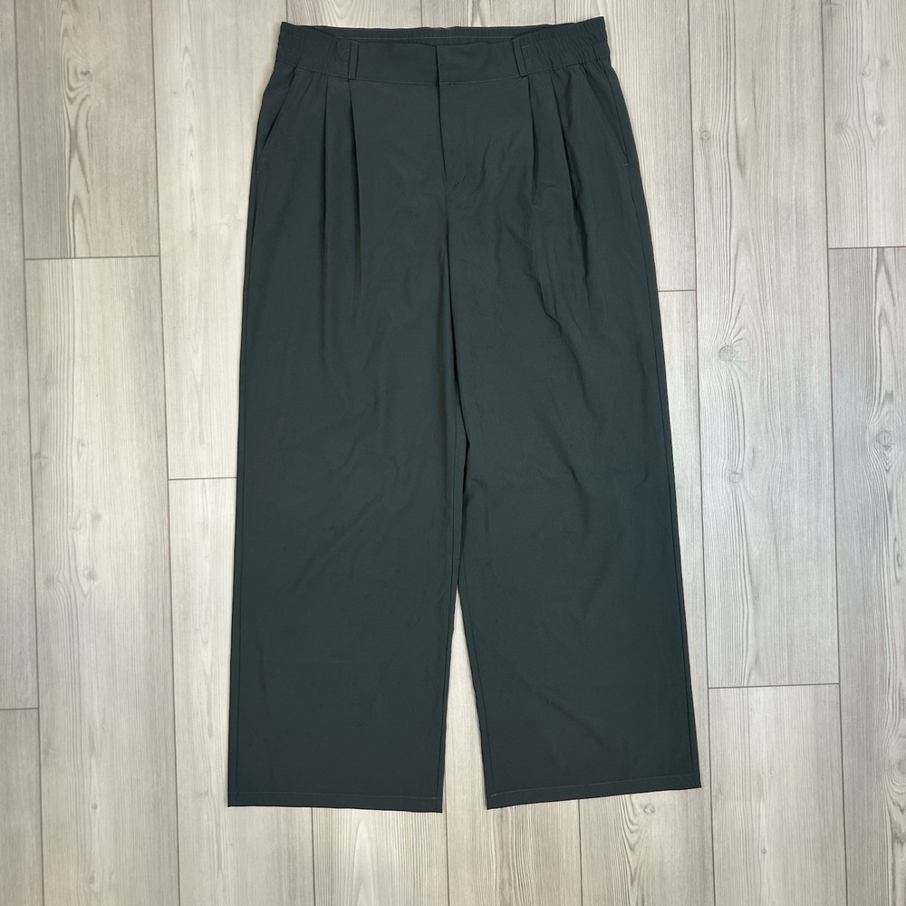 Kyodan Womens FlexFlow Wide Pants Gray Size XL Pleated Stretch Pockets